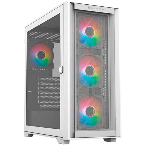 Gabinete balam rush carbono 9000 e-atx 4 fan argb usb-c blanco br-938761