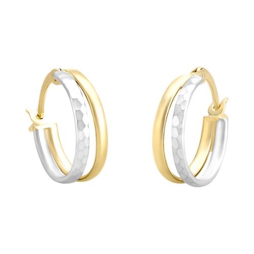 Arracadas Oro Bicolor 14k CRISTAL JOYAS ORATE3828YW