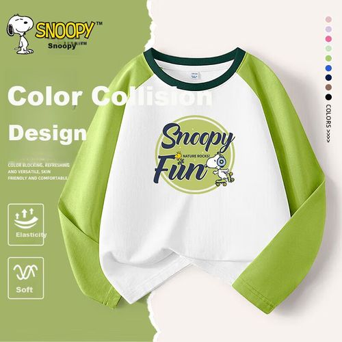 Playera manga larga Snoopy raglán para niño