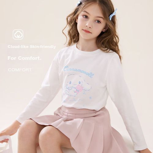 Playera Manga Larga Hello Kitty G021 Rosa Cerezo Para Niña