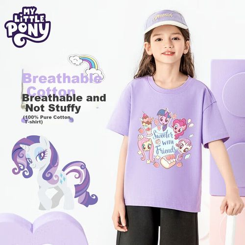 Playera My Little Pony Manga Corta Morado Para Niña