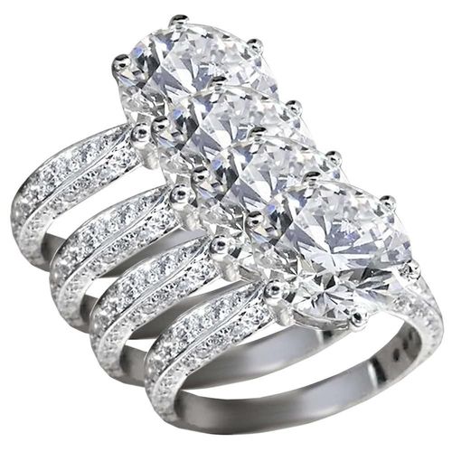 Circonia Anillos MXCXE-024 CrystalLuxe Anillo de Promesa