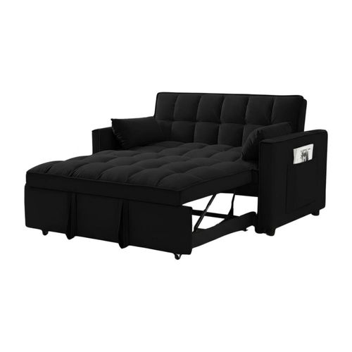Bossa Sofácama Reclinable Convertible 3 Posiciones Capitonado Sofá de 2 plazas Anders Negro