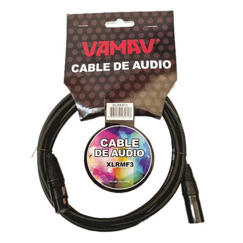 Cable de audio xlr macho a xlr hembra 3m vamav xlrmf3