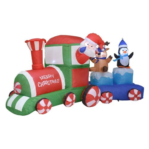 Inflable Navidad Tren Navideño 2.2m Decoracion Luz Led