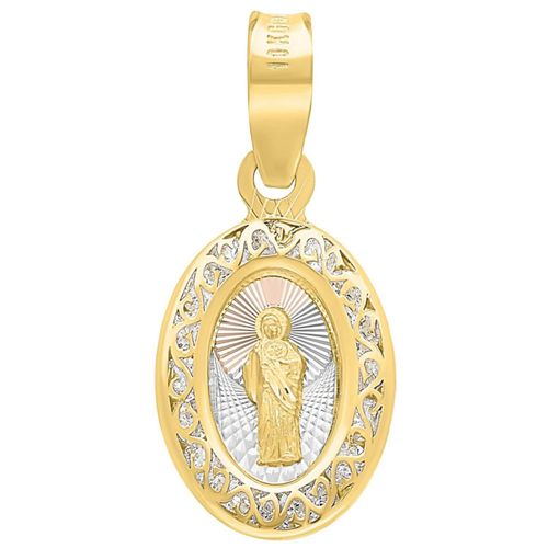Medalla San Judas Tadeo Oval mini Oro 14K Horoz V12 E1007