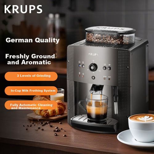 Cafetera Espresso Krups Ea810B80 1.8 Litros Negra-Gris