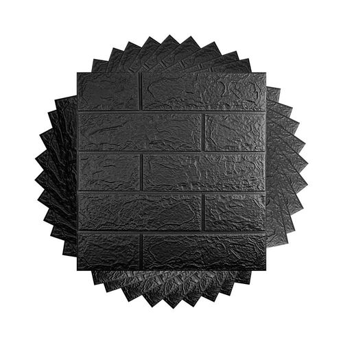 PAPEL TAPIZ PATRÓN LADRILLO 10 PZAS COLOR NEGRO