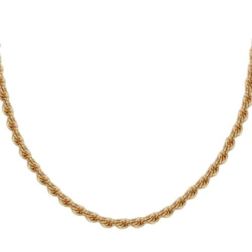 Cadena Torzal 6mm ancha para caballero 60cm Chapa de Oro 18K Horoz EH608