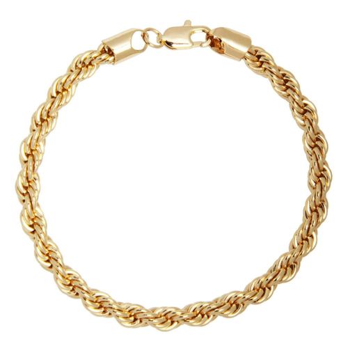 Pulsera Torzal 6mm ancha para caballero 22cm Chapa de Oro 18K Horoz EH607