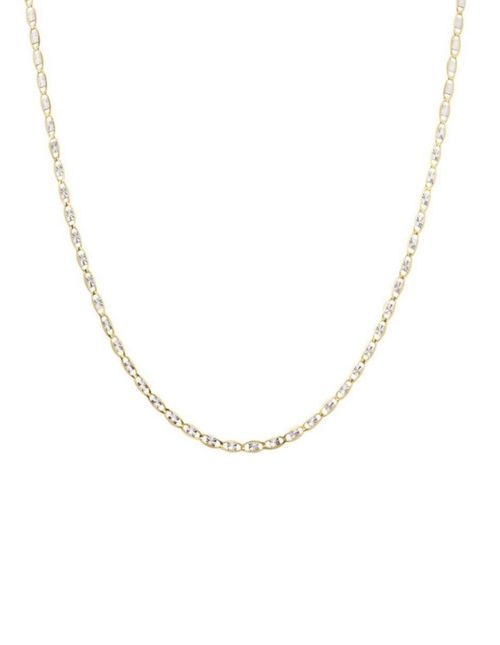 Cadena Valentino Flores Oro Bicolor 14k 45 cm CRISTAL JOYAS ALEVGL10-45YW