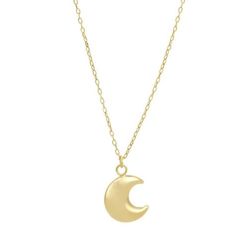 Cadena Con Dije Luna Oro 14k CRISTAL JOYAS FCOGA758471