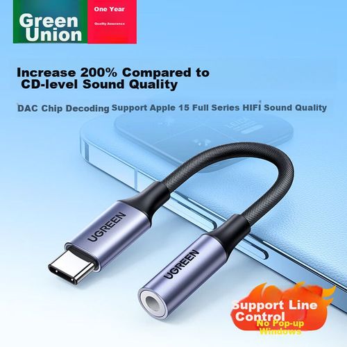 Adaptador Ugreen 80154 Usb-C A 3.5 Mm Negro
