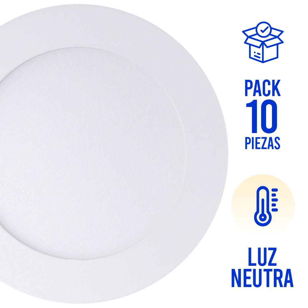 ICON Downlight LED Empotrable 18W Luz Cálida 3000K Pack 10 Piezas