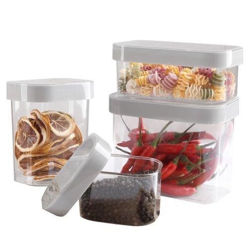 Juego de contenedores canister plástico premium 4 piezas colorcont4 colorhome