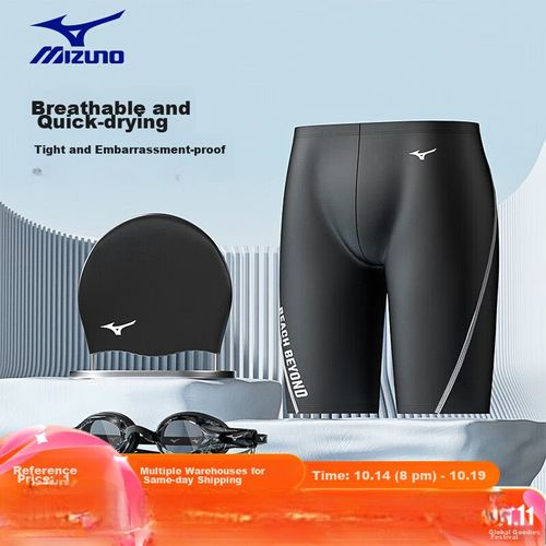 Traje de baño MIZUNO pantalón corto, gafas y gorro para hombre