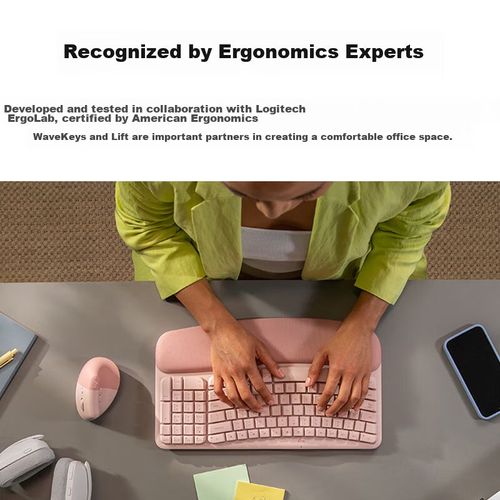 Teclado Ergonómico Inalámbrico Bluetooth Logitech Para Oficina Con Reposamuñecas