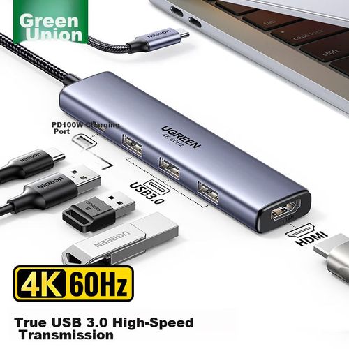 Dock De Expansión Usb Tipo-C Ugreen Con Hdmi 4K 60Hz Y Carga Rápida Pd 100W