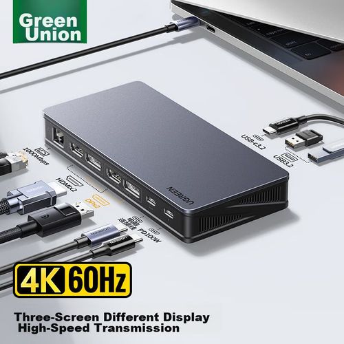 Dock De Expansión Ugreen Usb-C 3.2 Con Triple Pantalla 4K Y Thunderbolt 5