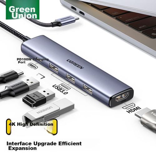 Dock De Expansión Tipo-C Ugreen Con Hdmi 4K Y Usb 3.0