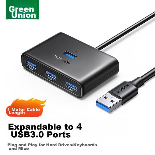 Hub Usb 3.0 Ugreen 4 Puertos Con Cable De Extensión 1 Metro