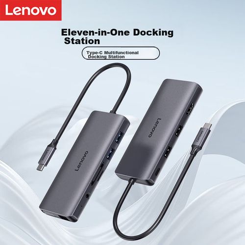 Dock De Expansión Lenovo Tipo-C 11 En 1 Con Hdmi, Ethernet Y Lector De Tarjetas