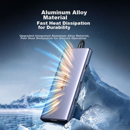 Docking Station Ugreen Usb-C 7 En 1 Con 4 Pantallas 4K 60Hz Y Carga Rápida 100W