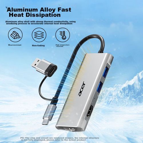 Dock De Expansión Usb Acer Con Doble Hdmi Y Hub Usb 3.0 Para Triple Pantalla