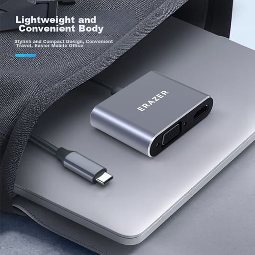 Adaptador Lenovo Erazer Type-C A Hdmi Y Vga 4K Para Laptop Y Smartphones