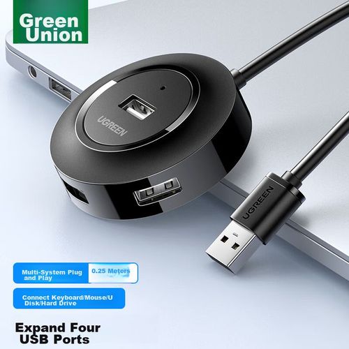 Hub Usb 2.0 Ugreen Con 4 Puertos Y Puerto De Alimentación