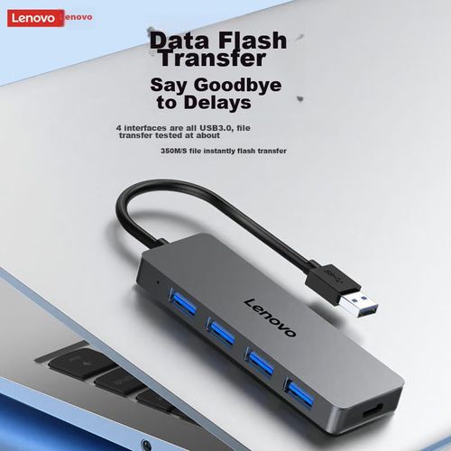 Hub Usb 3.0 Lenovo Con 4 Puertos Y Alimentación Usb Tipo C