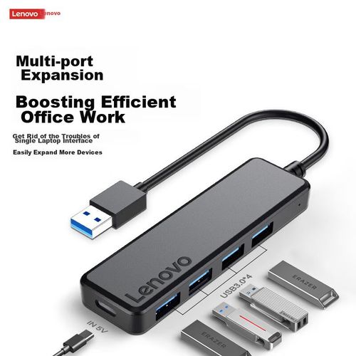 Hub Usb 3.0 Lenovo Con 4 Puertos Y Cable De Extensión
