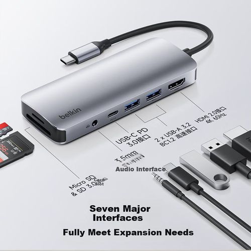 Dock De Expansión Usb-C Belkin 7 En 1 Con Carga Rápida 100W