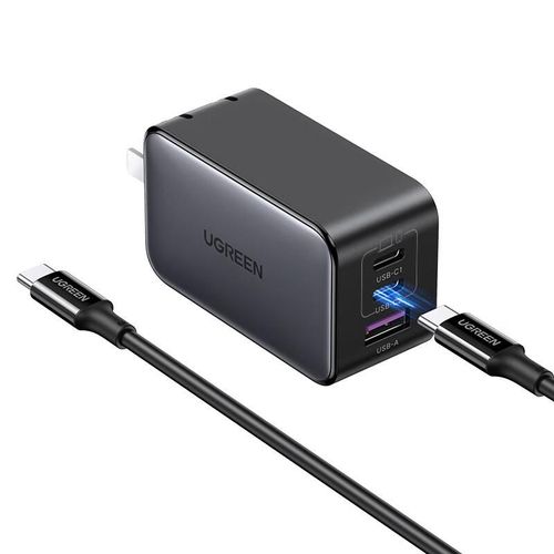 Cargador Gan 65W Multi-Puerto Ugreen Con Cable Usb