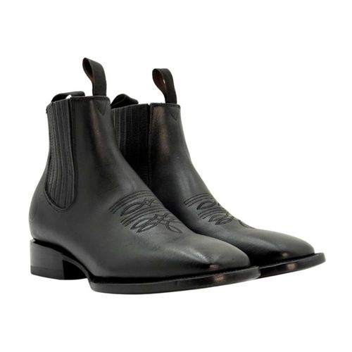 Calzado del Bajío Botín vaquero piel genuina hombre artesanal suela cuero negro