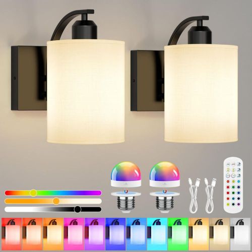 KUAEAY Juego de 2 Lámparas de Pared Inal