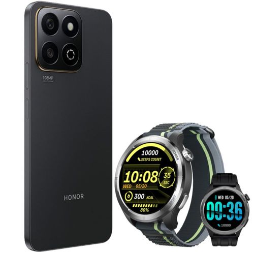 HONOR X7c  8GB+8GB 256GB Negro con Smartwatch Filwans GTR Lite Negro