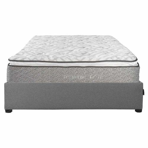 Colchón Queen Size Restonic Vail + Base Cama Orlando Gris CZD