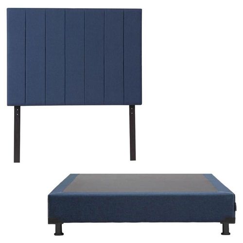 Cabecera Queen Size Dicasa Argos Azul + Box Dicasa Blu CZD