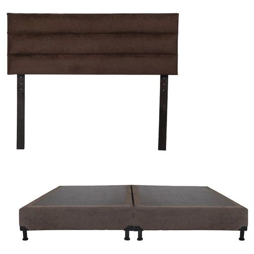 Cabecera King Size Dicasa Logan Chocolate + Box Bless Chocolate RGH