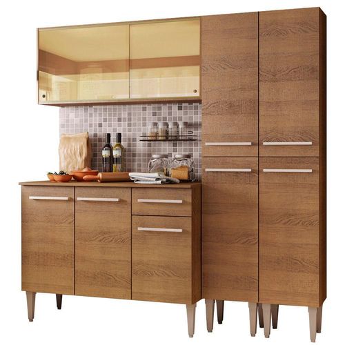 Armario Cocina Completo 169cm Emilly Voice Madesa Marron 06