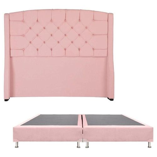 Cabecera King Size Dicasa Sitka Pink + Box Pink RGH