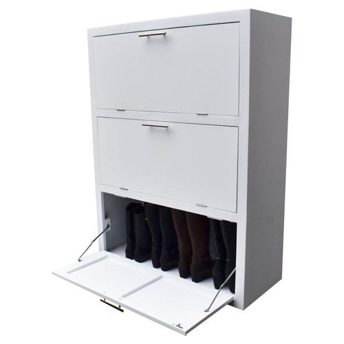 Mueble Zapatero 24 pares + Espacio Botas Blanco