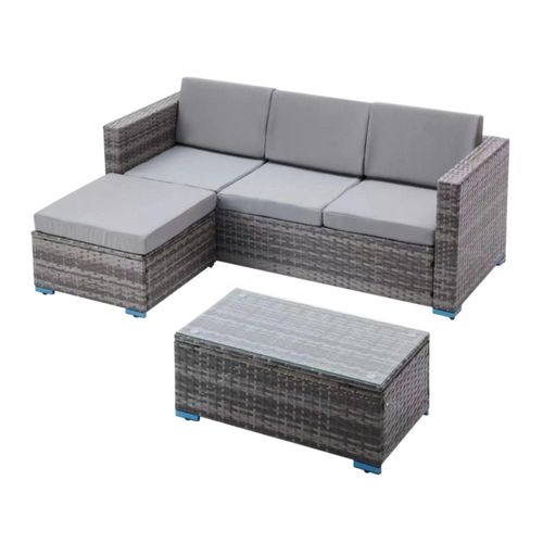 Ilios Innova | Juego de sala esquinera para jardín de mimbre para exteriores