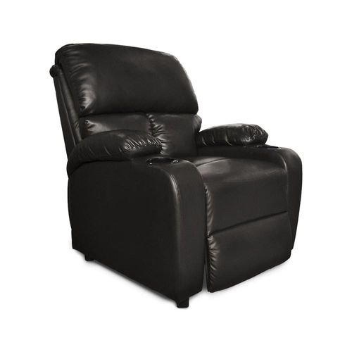 Sillon Reposet Reclinable Individual Tapizado en Simil Cuero Café