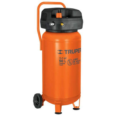 Compresor libre de aceite compacto TRUPER 50L COMP50S naranja