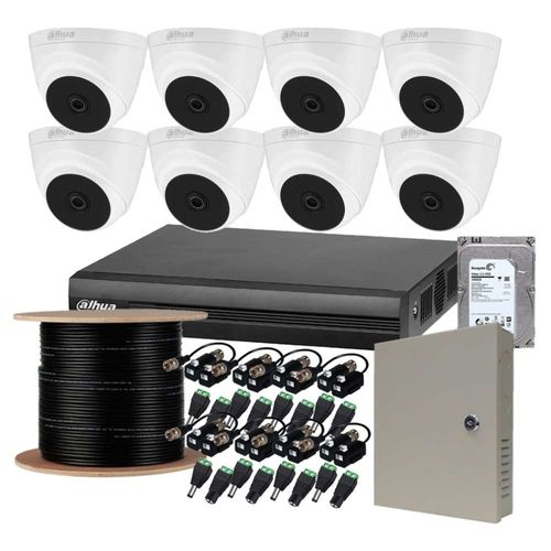 Kit Seguridad Dahua 8 Camaras domo 2mpx Full HD 1Tb Deteccion rostros