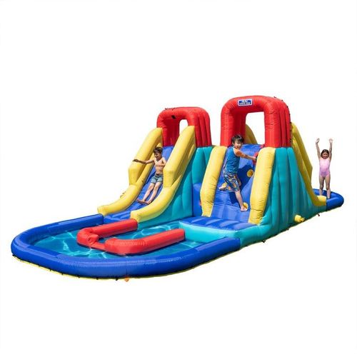 Inflable con Dos Resbaladillas Alberca Brincolín Acuático para Niños