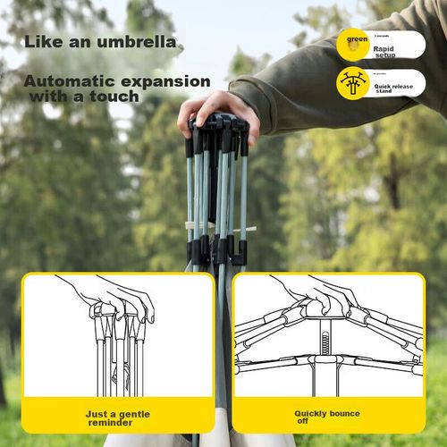 Tienda hexagonal plegable recubrimiento plateado CAMEL