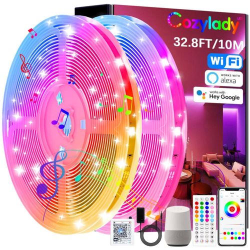 Cozylady Tira LED 10m Wifi, Música Luces